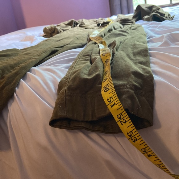 Madewell Olive Green 3/4 Sleeve Belted Jumpsuit coveralls size xs - Picture 13 of 13